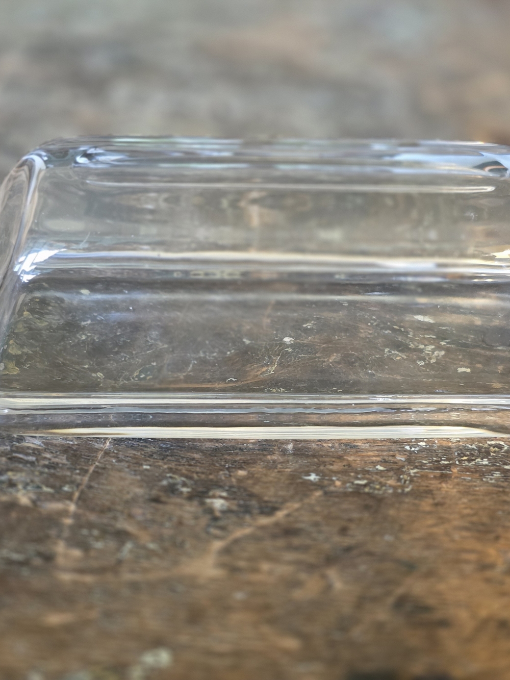 1960's Clear Glass Rectangular Butter Dish - Home Accents